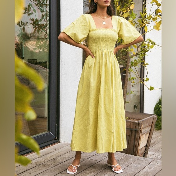 Charlie Holiday Tuscany Dress in Chartreuse - Picture 1 of 5